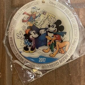 Disney Festive Ornament with Mickey, Minnie, and Pluto